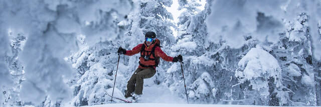 Ski hors-piste, Gaspésie&nbsp;&nbsp;&nbsp;&copy; Coop Vertigo-Aventures