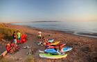 Kayak sur la plage et coucher soleil,IDM&nbsp;&nbsp;&nbsp;&copy; Éric Marchand