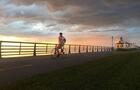 Vélo et coucher de soleil à Rimouski&nbsp;&nbsp;&nbsp;&copy; J-F.Bérubé