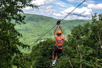 The zip lines of Mont SUTTON