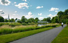 Piste cyclable et passerelle Armand-Vaillancourt © A.Martin