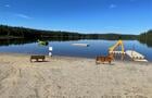Lac et plage camping © C.Martineau