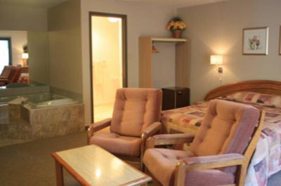 Suite lit queen avec bain tourbillon et foyer