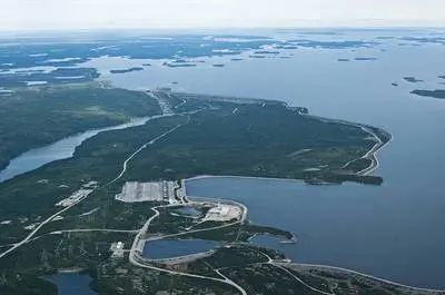 Vue aérienne de l'aménagement Robert-Bourassa   © Hydro-Québec