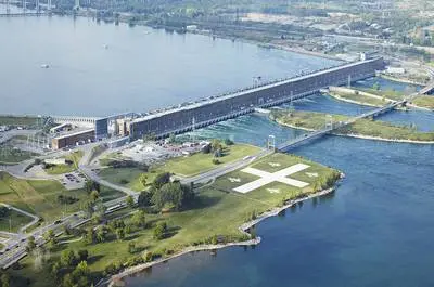 Vue aérienne de la centrale de Beauharnois   © Hydro-Québec