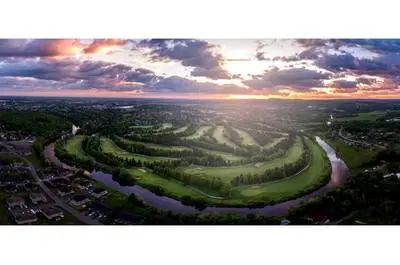Vue panoramique à la brunante   © Club de golf Victoriaville