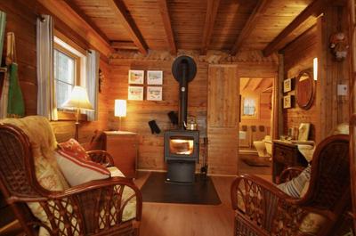 Salon avec poêle à bois