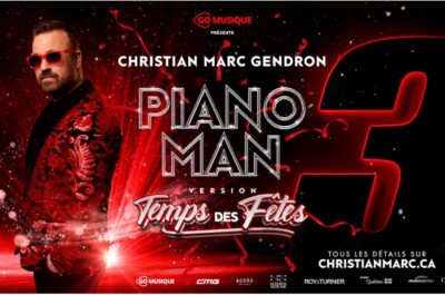 Christian Marc Gendron présente une version du temps des fêtes de sa tournée à succès PIANO MAN 3 à voir du 5 au 29 décembre 2024🎄